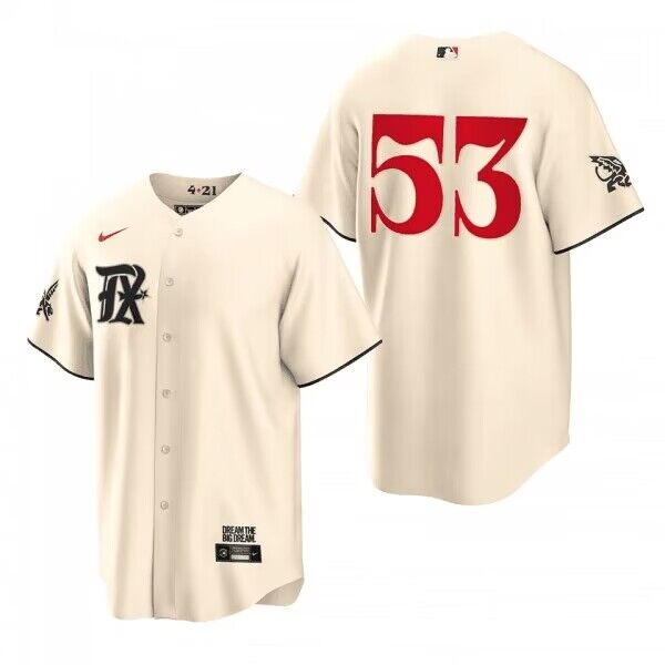 Men's Texas Rangers #53 Adolis García Cream 2023 City Connect Cool Base Stitched Baseball Jersey